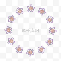 紫色橙色精致卡通花朵花环
