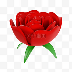 3D立体红玫瑰