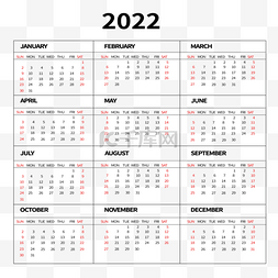 时间计划安排图片_黑白简单边框2022日历