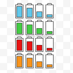 手机电量图标矢量图片_可充电电池图标卡通