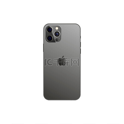 立体灰色图片_现实的灰色iPhone 12模型。背面的智
