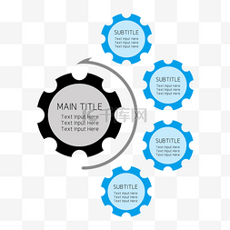 外部介绍图片_齿轮分类介绍逻辑PPT蓝色齿轮