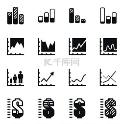 金融业务图片_图标集图形矢量插图