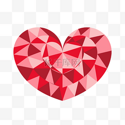 抽象低聚立体几何红色爱心