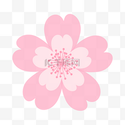 双层粉色手绘盛开的樱花