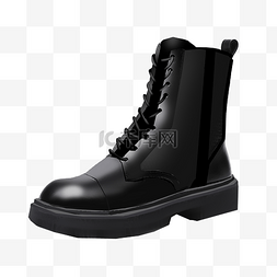 黑色马丁靴图片_黑色马丁靴