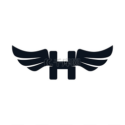 精品图标图片_首字母翅膀标志标识。