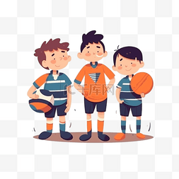 足球插画图片_卡通手绘儿童足球运动