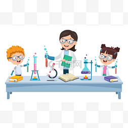 做化学实验的小学生