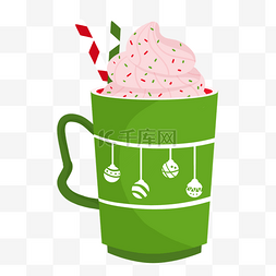 糖果炫彩图片_杯子泡沫咖啡圣诞节日卡通图片