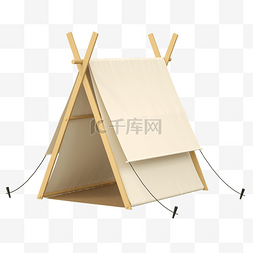 吹坏的帐篷图片_3D立体C4D露营帐篷