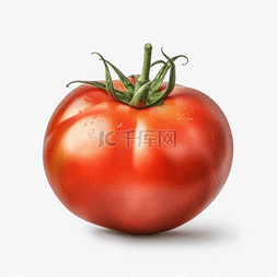 多肉手绘图片_红色手绘真实西红柿