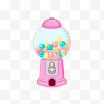 浅粉色香甜的泡泡口香糖机剪贴画