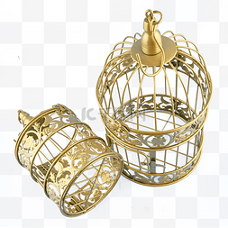 纯色金属金色鸟笼密闭笼子