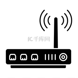 wifi图标图片_填充设计中的Internet供应商设备、 