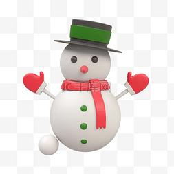 3D立体圣诞节雪人