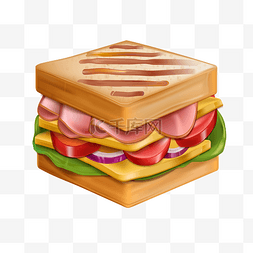 三明治图片_3D立体三明治