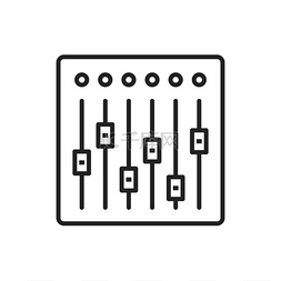 线性图标音乐图片_混音器控制器隔离轮廓图标矢量音