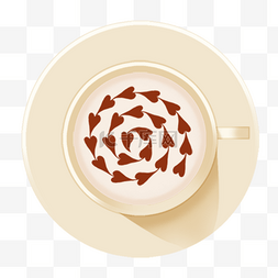咖啡拉花螺旋爱心花纹图案