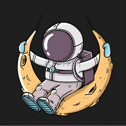 宇航员在太空中登上月球