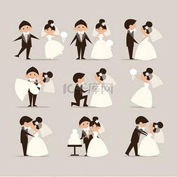 主题婚礼背景设计图片_婚礼主题元素集。