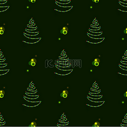 抽象灯泡装饰图片_圣诞抽象树由花环制成，带有闪闪