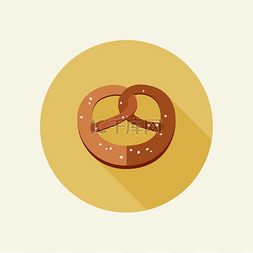 椒盐卷饼图标圆形按钮上有扁平样