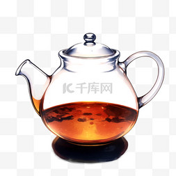 卡通水壶图片_手绘茶壶水壶玻璃壶