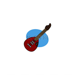 音乐乐器红色图片_摇滚吉他乐器声电主题向量摇滚吉