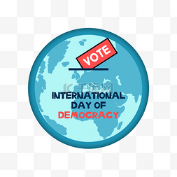 蓝色民主图片_蓝色地球选票国际民主日