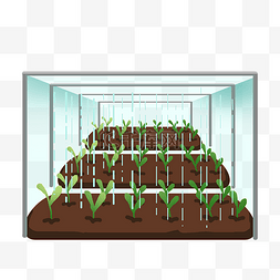 温室大棚卡通图片_温室科技种植植物