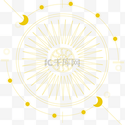 太阳光芒图片_几何太阳塔罗牌符号