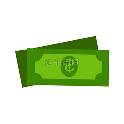 两个绿色美元美国货币图标设置在