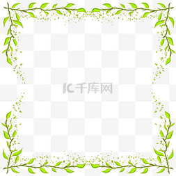 花卉藤蔓边框图片_绿色植物叶子藤蔓边框