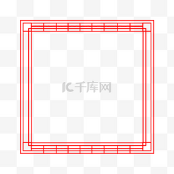 红色中国风格方形边框
