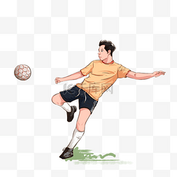 踢足球插画图片_手绘运动踢足球