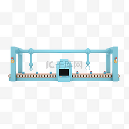 立3d图片_蓝色生产线工业制造服务流程图立