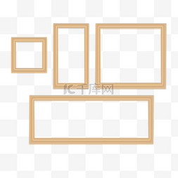 木制相框素材图片_相框四个木制装饰照片墙