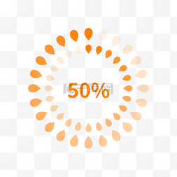 99加载进度条图片_橙色渐变水滴状图形圆形数据加载