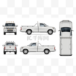 汽车背面素材图片_皮卡载体模型白色背景的汽车品牌