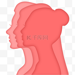 多人评价图片_三八妇女节剪纸女性多人剪影