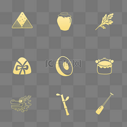 端午节icon图片_金色端午端午节图标套图
