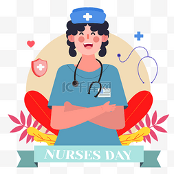 卡通医院人物图片_国际护士节大笑的可爱护士