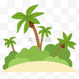 沙滩树木图片_度假岛矢量图