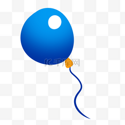 漂浮着的可爱蓝色气球