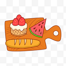 水果糕点图片_春游户外野餐糕点食物贴纸