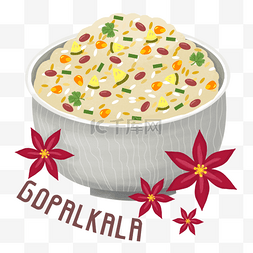 gopalkala 白碗食物插画