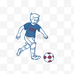 运动员足球卡通涂鸦画