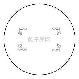 中国艺术横板图片_Froral 板艺术框架图标在圆形轮廓