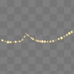 灯素材图片_平面黄色星形灯万圣节灯串